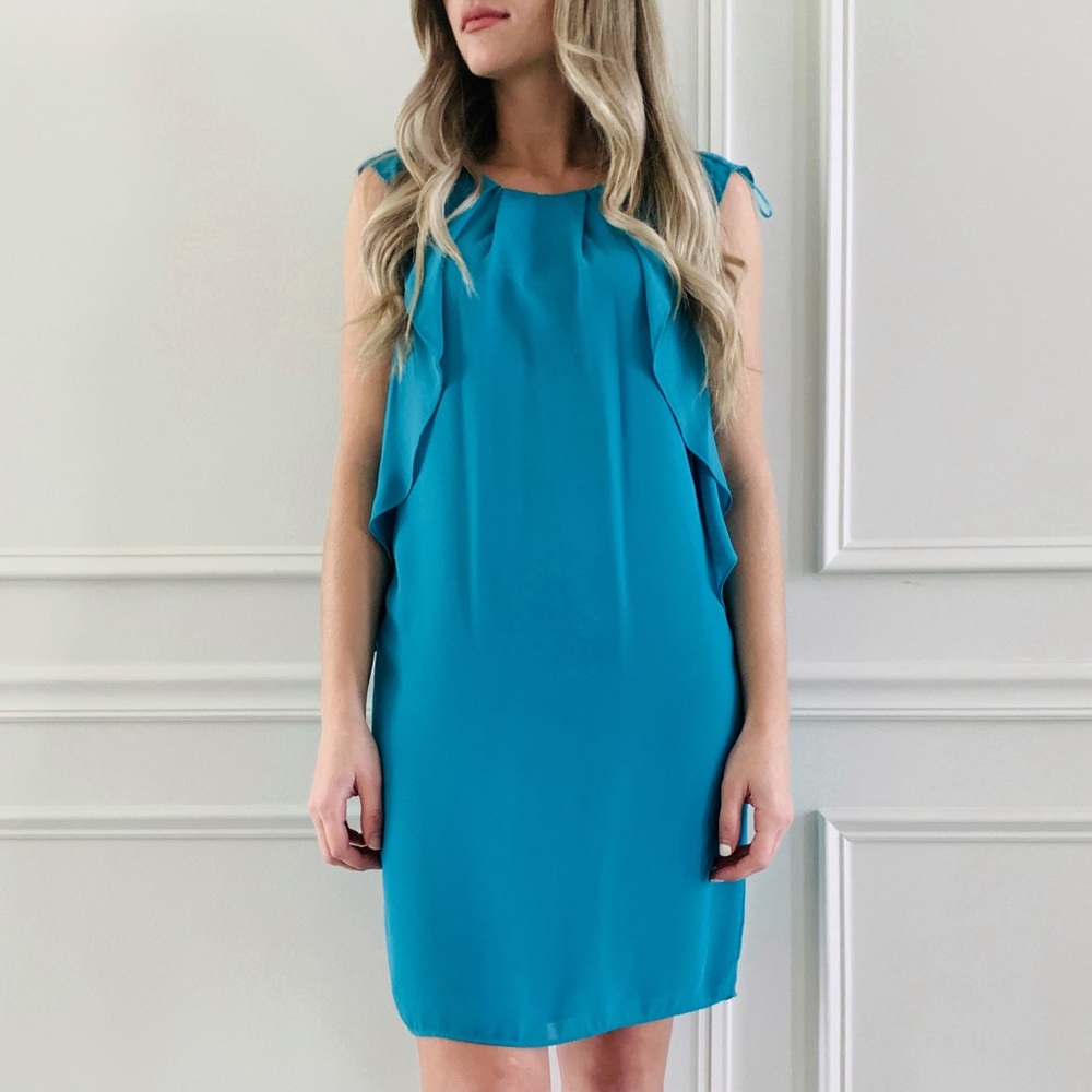 {Jessica Howard} Teal Sleeveless Shift Dress - Picture 2 of 7